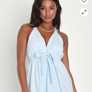 Lulu's Blue and White Gingham Sundress BNWT